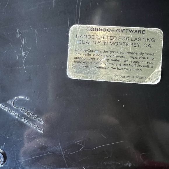 Vintage Couroc Duck in a Row Tray MCM Wood Brass Inlay Serving Three Birds Scarf - Picture 9 of 9